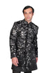 Black wallpaper thread EMB Bandhgala with black slim pants